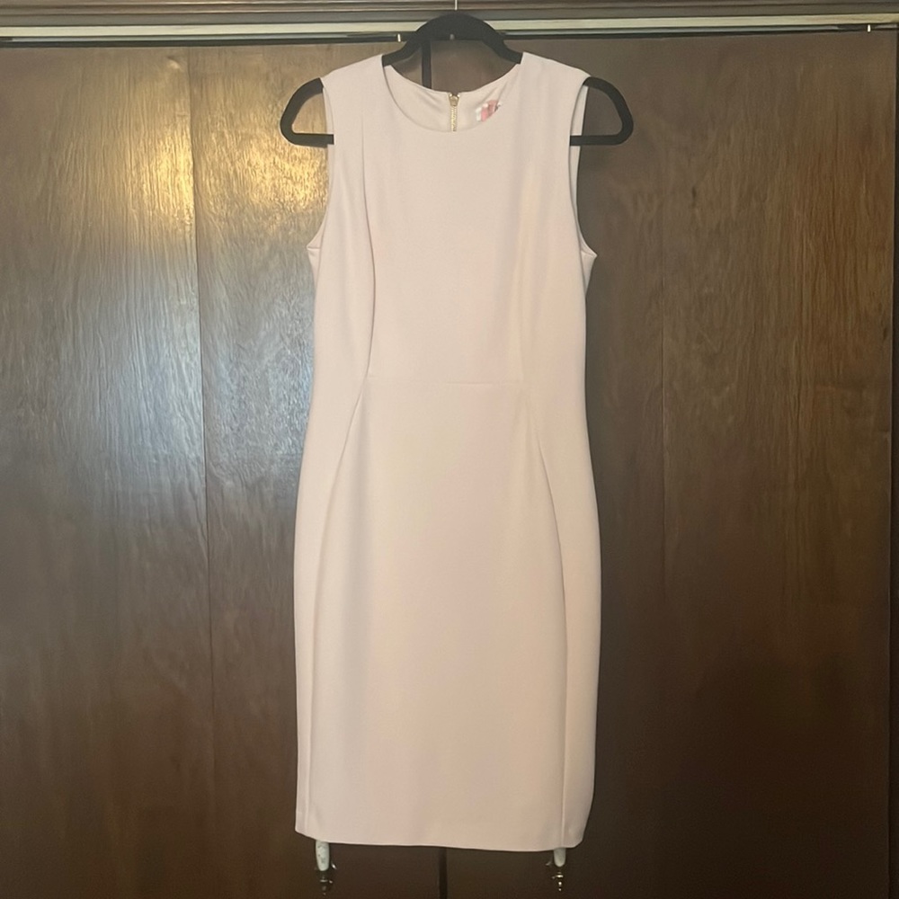 Calvin Klein pale pink dress.